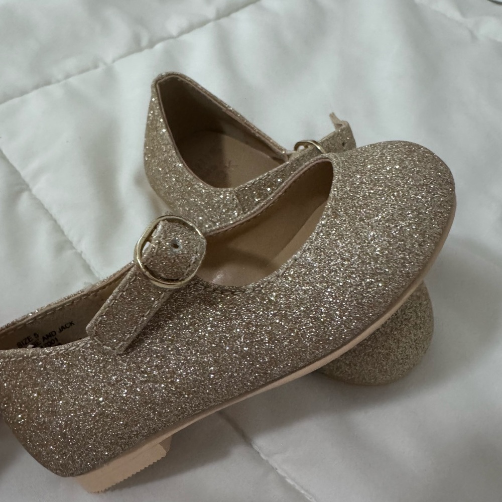 Janie and Jack Glittery Gold Dress Shoes